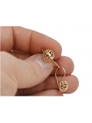 "Original Vintage 14K Rose Gold Sphere Earrings, Stone-Free Design" ven074