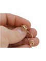 "Or rose 14 carats d'origine vintage, Boucles d'oreilles à boule sans pierres" ven074