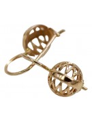 "Original Vintage 14K Rose Gold Sphere Earrings, Stone-Free Design" ven074