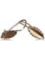 "Original Vintage 14K Rose Gold Leaf Design Earrings Without Stones"  ven078
