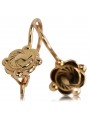 "Or rose 14 carats vintage d'origin 585 - Boucles d'oreilles feuille sans pierres" ven082