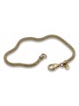 Italian yellow 14k gold 585 New Rope Cord bracelet hollow cb075y