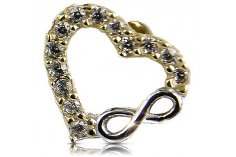 Italian yellow 14k gold heart zircon earrings cec001yw