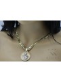 Pendentif icône Joyeux Or 14 carats 585 avec chaîne Gourmette pm027yw37&cc099y90g