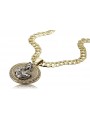 Pendentif icône Joyeux Or 14 carats 585 avec chaîne Gourmette pm027yw37&cc099y90g