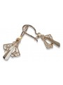 "Vintage 14k 585 Rose Pink Gold Leaf Earrings, Stone-Free Original Design" ven127