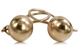 Винтажные серьги в виде шариков из розового золота 14 карат 585 пробы, без драгоценных камней ven130