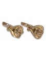 "Vintage No Stones Original 14K Rose Gold Heart Earrings" ven132