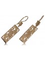 Винтажные серьги-подвески из розового золота 14 карат без камней, оригинальный дизайн  ven171