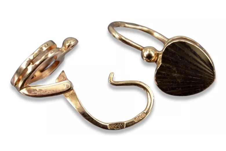 Originales Vintage-Roségold aus 14 Karat 585 Gold Keine Steine Ohrringe  ven187