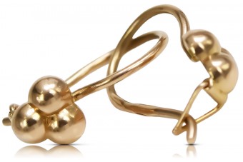 "Vintage Ball Ohrringe aus originalem 14k 585 Roségold ohne Steine" ven198