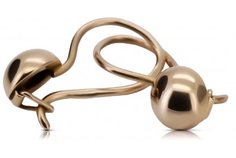 "Originales Vintage-Roségold aus 14 Kara, 585 Gold, Ball Ohrringe" ven199