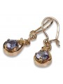 Vintage rose pink 14k 585 gold earrings vec065 alexandrite ruby emerald sapphire ...