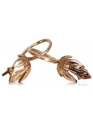"Original Vintage 14K Rose Gold Leaf Earrings without Stones" ven210