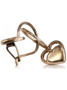 "Classic 14K 585 Rose Pink Gold Heart Earrings from the Vintage Collection" ven212