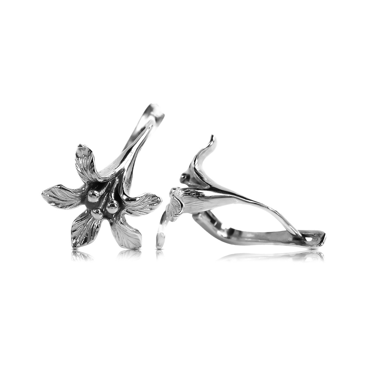 Російські 925 срібні сережки Квітковий вінтажний ven222s