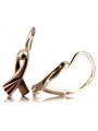 "Vintage Rose Pink 14K Gold Leaf Design Earrings Without Stones" ven230