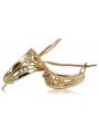 "Elegant Vintage 14K 585 Rose Pink Gold Leaf Earrings, No Stones" ven232