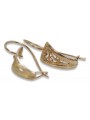 "Vintage Roségold 14k 585 Gold Ohrringe im Blatt-Design, Keine Steine, Original" ven232