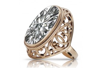 Серебряное кольцо с цирконом из розового золота 925 пробы vrc184rp Vintage
