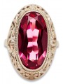 Oryginalny Rubinowy Pierścień z Różowego Złota 14k vrc184