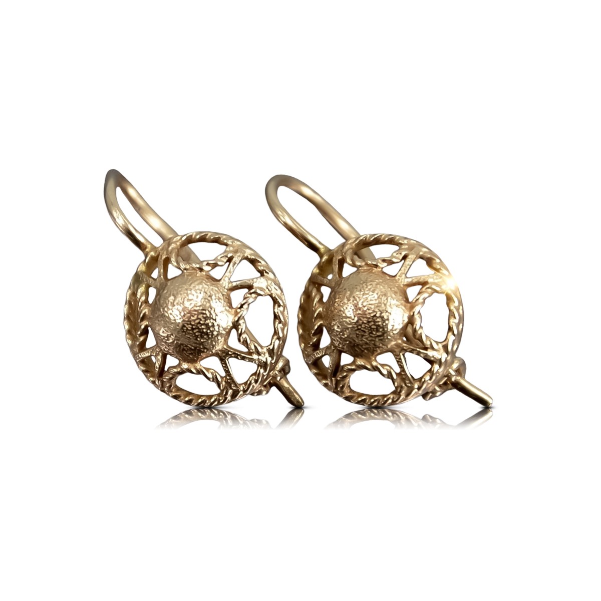 "Premium Vintage Inspired 14K Rose Gold Earrings without Stones" ven279