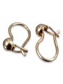"Vintage 14K 585 Rose Pink Gold Earrings, No Stones" ven296