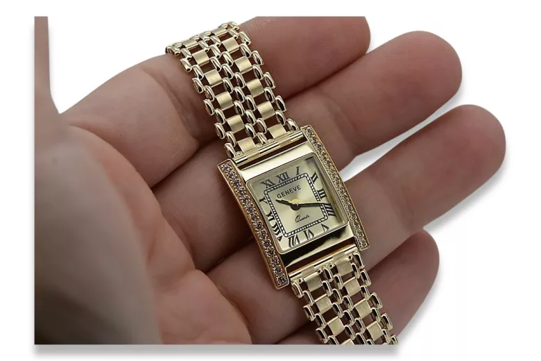 Gelbe Lady Geneve-Uhr aus 14 Karat Gold lw035yy&lbw001y