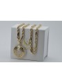 Greek style pendant & Corda Figaro 14k gold chain cpn020yw&cc004y8g