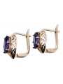 Elegant 585 Gold Alexandrite Earrings in Rose Pink Tone vec141