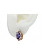 Elegant 585 Gold Alexandrite Earrings in Rose Pink Tone vec141