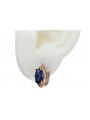"Luxurious 14K Rose Pink Gold Sapphire Earrings vec141 - Original Vintage Design" Vintage