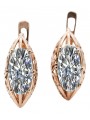 "Or rose 14 carats 585 avec zircon, boucles d'oreilles vec141 d'époque" Vintage