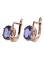 Bijoux Vintage d'Origine: Boucles d'oreilles en Or rose 14 carats et Alexandrite vec003  style