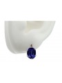 Original Vintage Sapphire Earrings in 14K Rose Gold: Russian Soviet Era Jewelry vec003