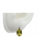 "Aretes Clásicos de Peridoto Amarillo y Oro Rosa 14k, Estilo Soviético Ruso Vintage vec003" style