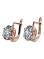 Zircon élégant avec boucles d'oreilles vintage en or rose 14 carats d'origine russe soviétique vec003 style