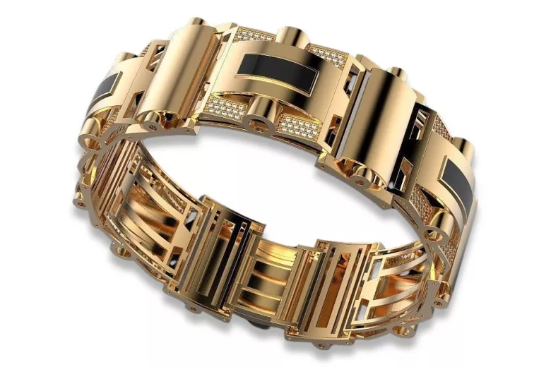 Italian Gold 14K Men's Fancy Square Byzantine Bracelet - ShopStyle Jewelry