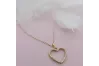 Yellow 14k gold heart pendant 585 with Anchor chain cpc046y&cc003yw
