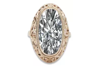 Vintage Inspired 14K Rose Gold Zircon Ring vrc184