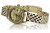 Gelb 14k gold Rolex-Stil Geneve Dame 0.25ct Diamant-Uhr lwd078ydg&lbw004y
