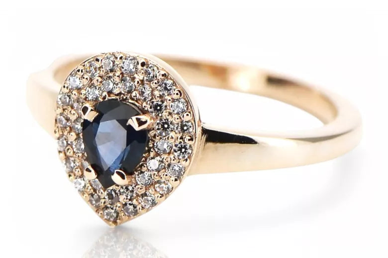 14K Ring Sapphire Original Rose Gold crc011r