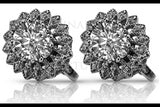 14k white gold 585 settings earrings vec125w Vintage vec125w-st