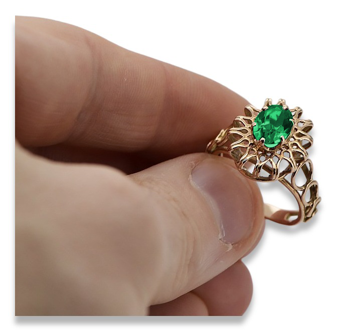 copy of Vintage Rose Gold Ring 14K Alexandrite Ruby Emerald Sapphire Zircon 585 vrc032