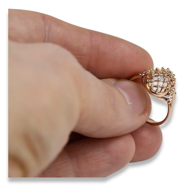 Vintage rose pink 14k 585 gold Vintage ring vrn005