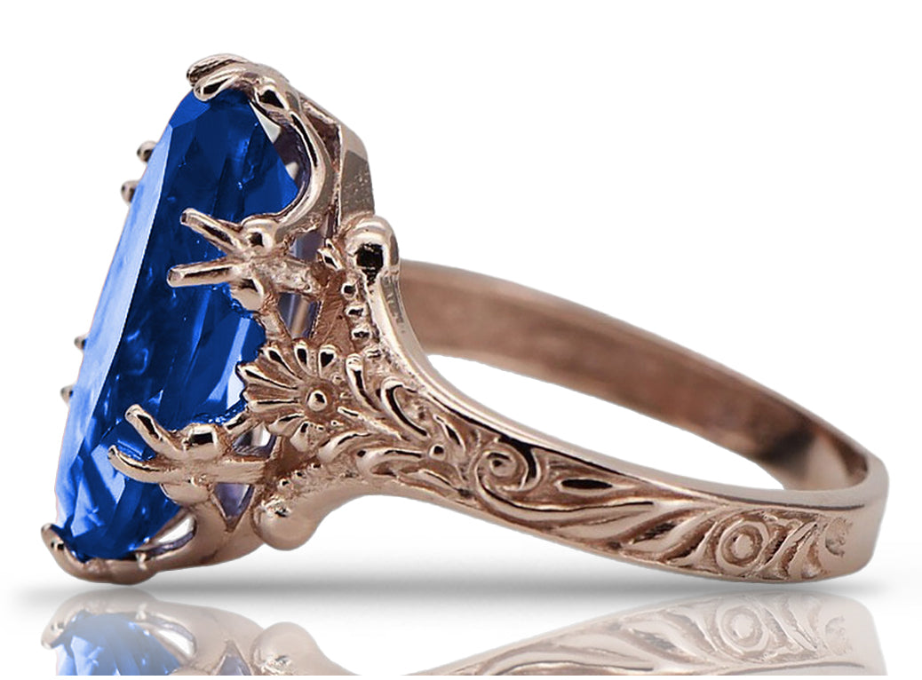 Vintage rose pink 14k gold 585 Sapphire ring vrc084 Vintage vrc084r-sp