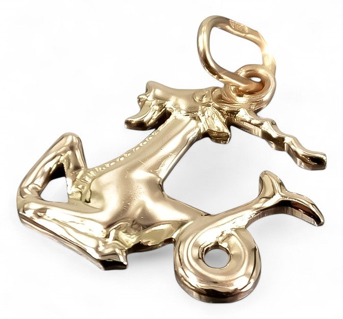 Pendant pendant made of rose red gold 14k 585 Vintage zodiac Capricorn vzp003