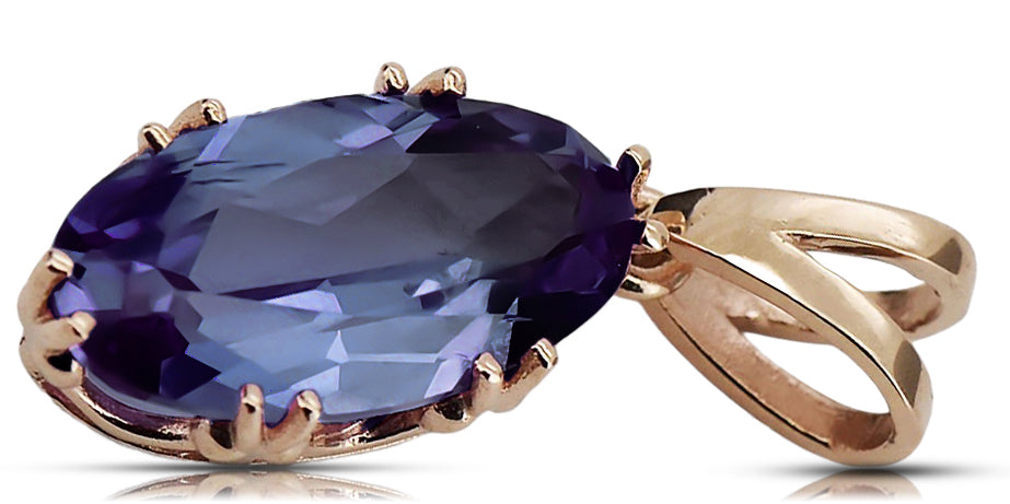 Vintage Pendant Alexandrite Original Vintage 14K Rose Gold vpc019r