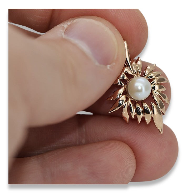 Vintage rose 14k 585 gold pearl pendant vppr001