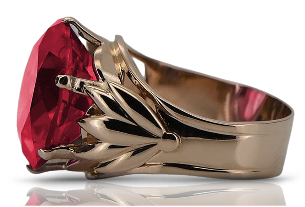 Vintage rose pink 14k gold 585 Ruby ring vrc029 Vintage